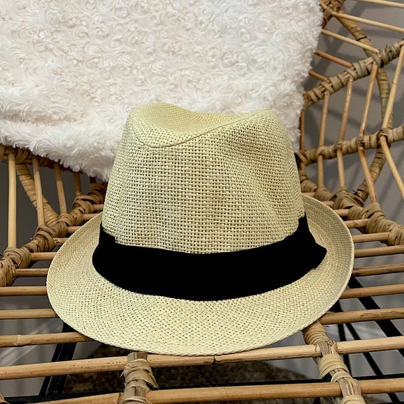 H&M Other - H&M Divided Genuine Paper Straw Fedora Hat Sz L UNISEX